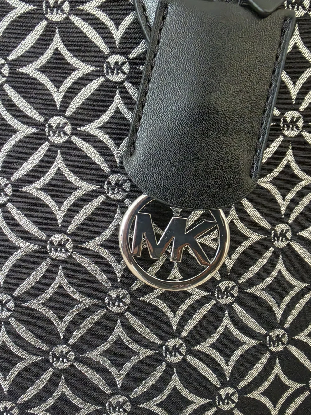Michael Kors Mirella Black & Silver Geometric Tote